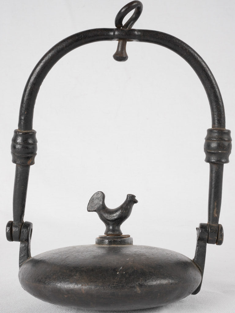 19th century miner's oil lamp - wrought iron