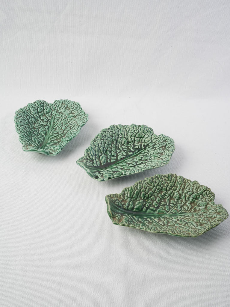 Vintage green earthenware display dish