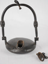 19th century miner's oil lamp - wrought iron