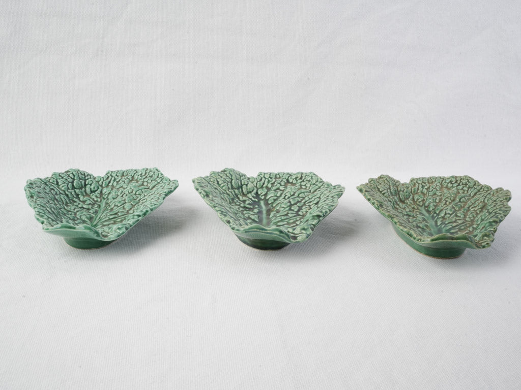 Elegant cabbage leaf appetizer plates
