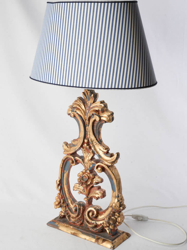 Elegant gilt painted table lamp  