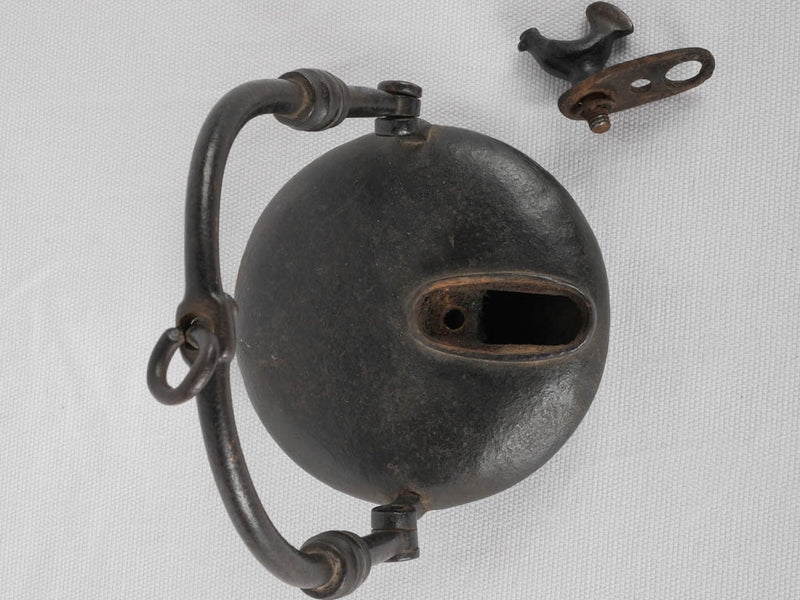 19th century miner's oil lamp - wrought iron