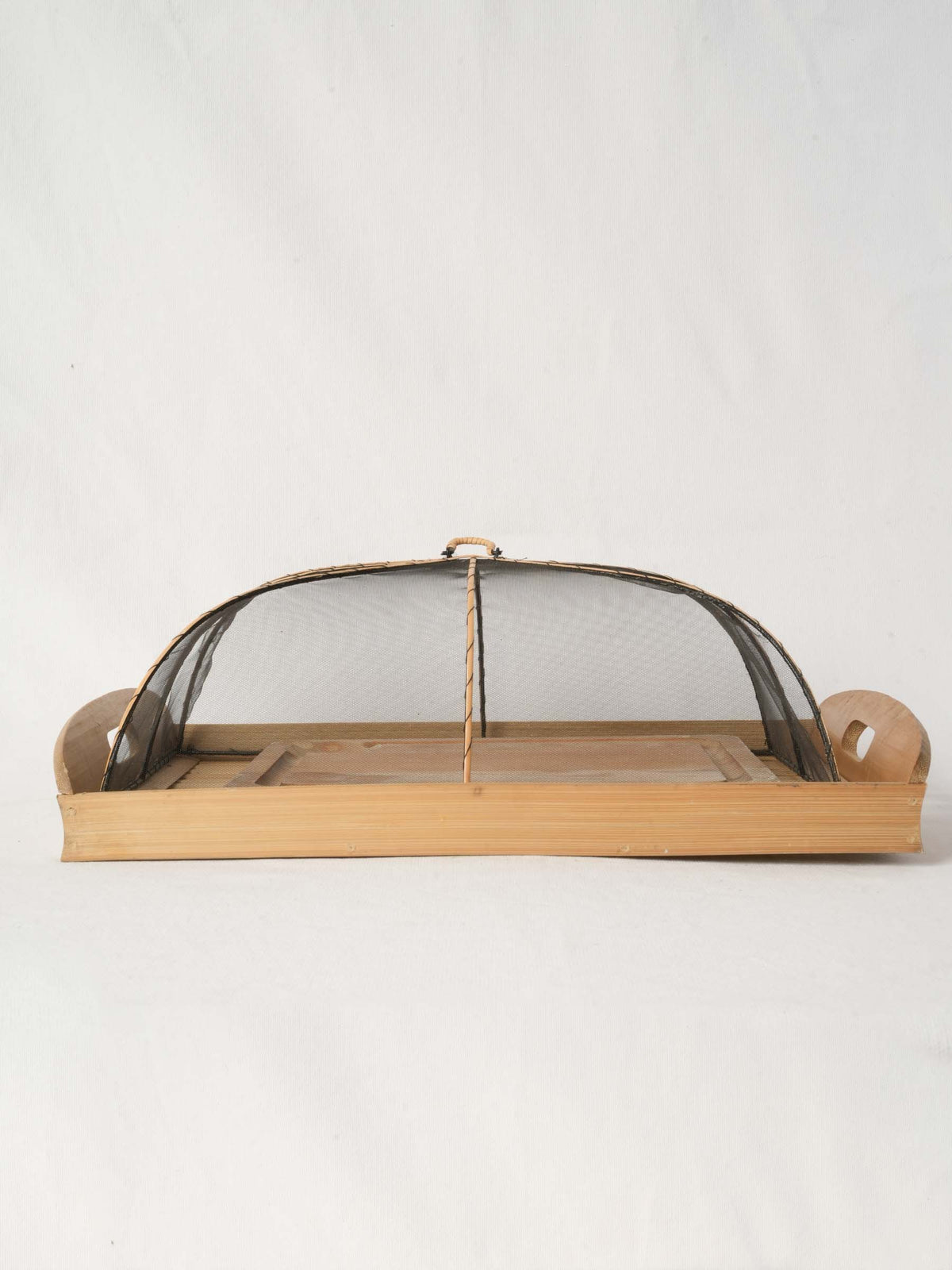 Cheese Cloche with Wooden Tray and Wire Mesh Lid