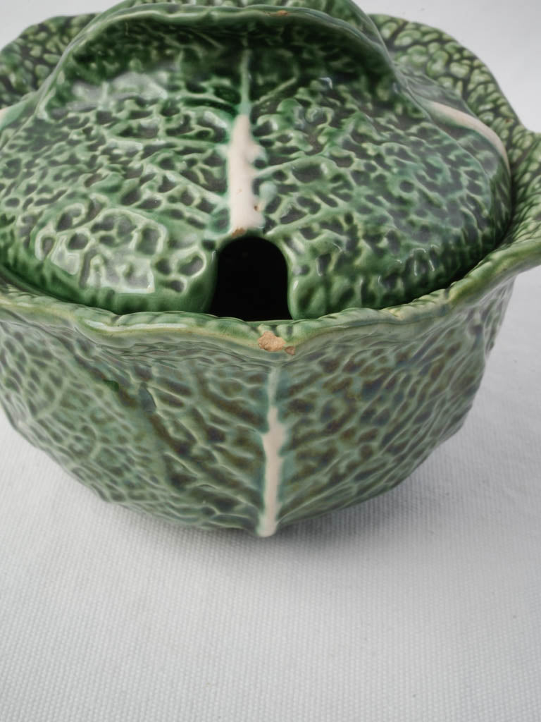 Vintage green glazed tureen
