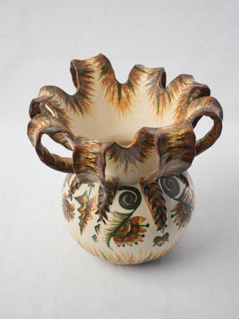 Quimper faience sculptural art vase  