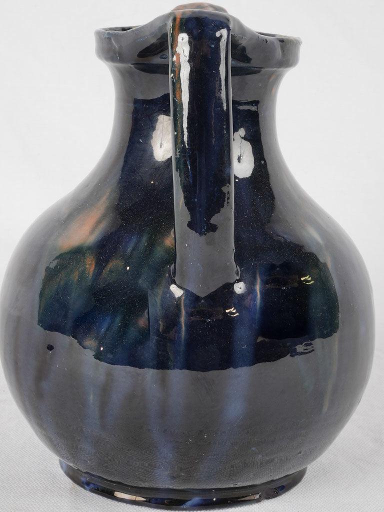 Retro terracotta two-handled blue vase