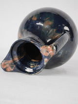 Old-world blue terracotta dual-handled vase