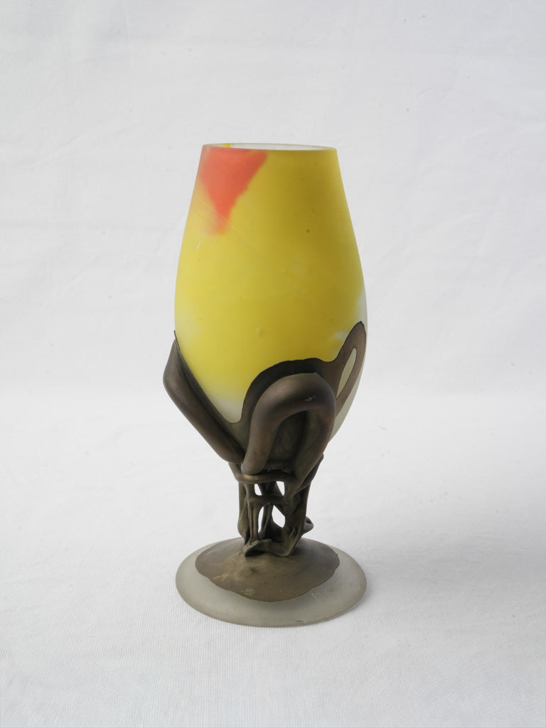 Vintage vivid art glass vase