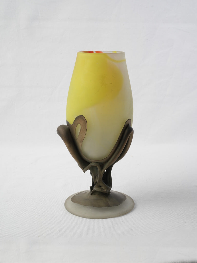 Translucent saffron coral vase