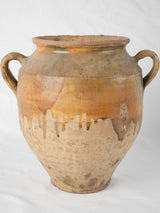 Antique confit pot, glazed terracotta