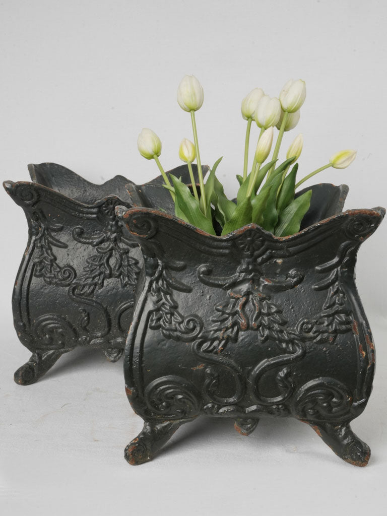 Charming vintage cast-iron planters