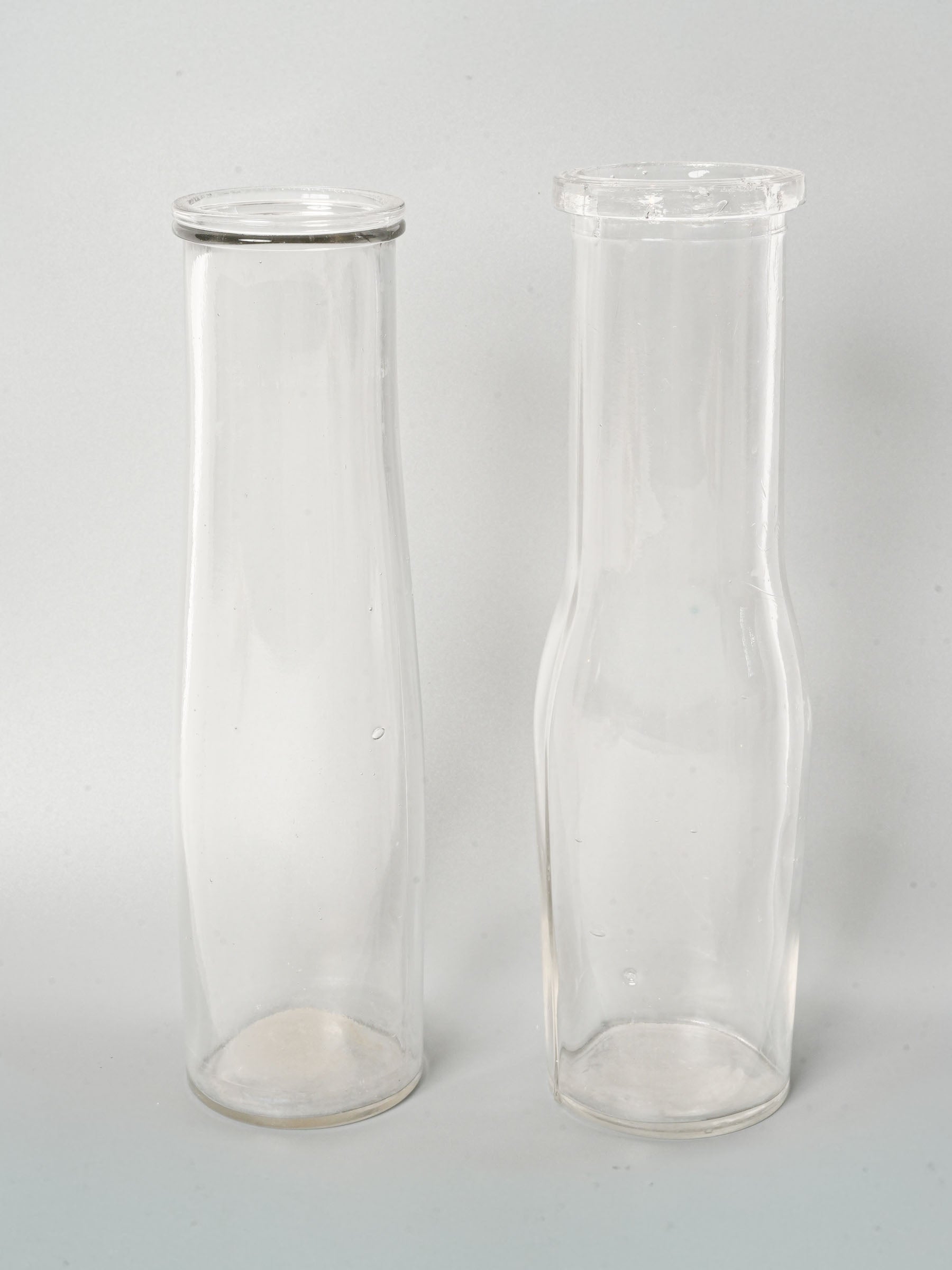 Pair of Vintage Clear Glass Carafes 9¾"
