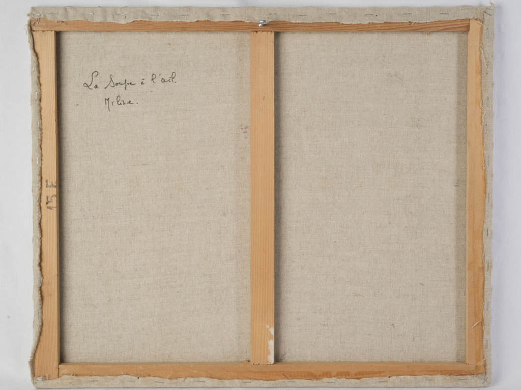 Modernist geometry garlic soup piece