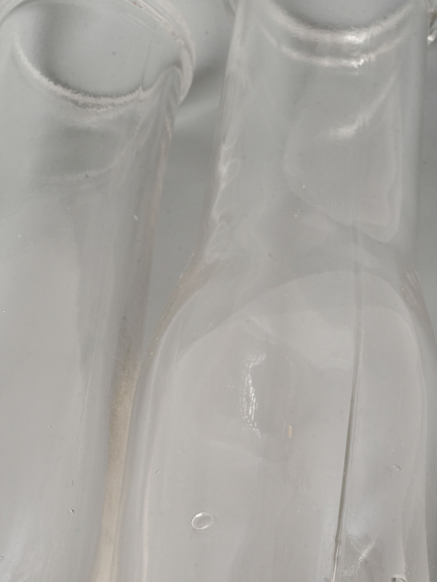 Pair of Vintage Clear Glass Carafes 9¾"