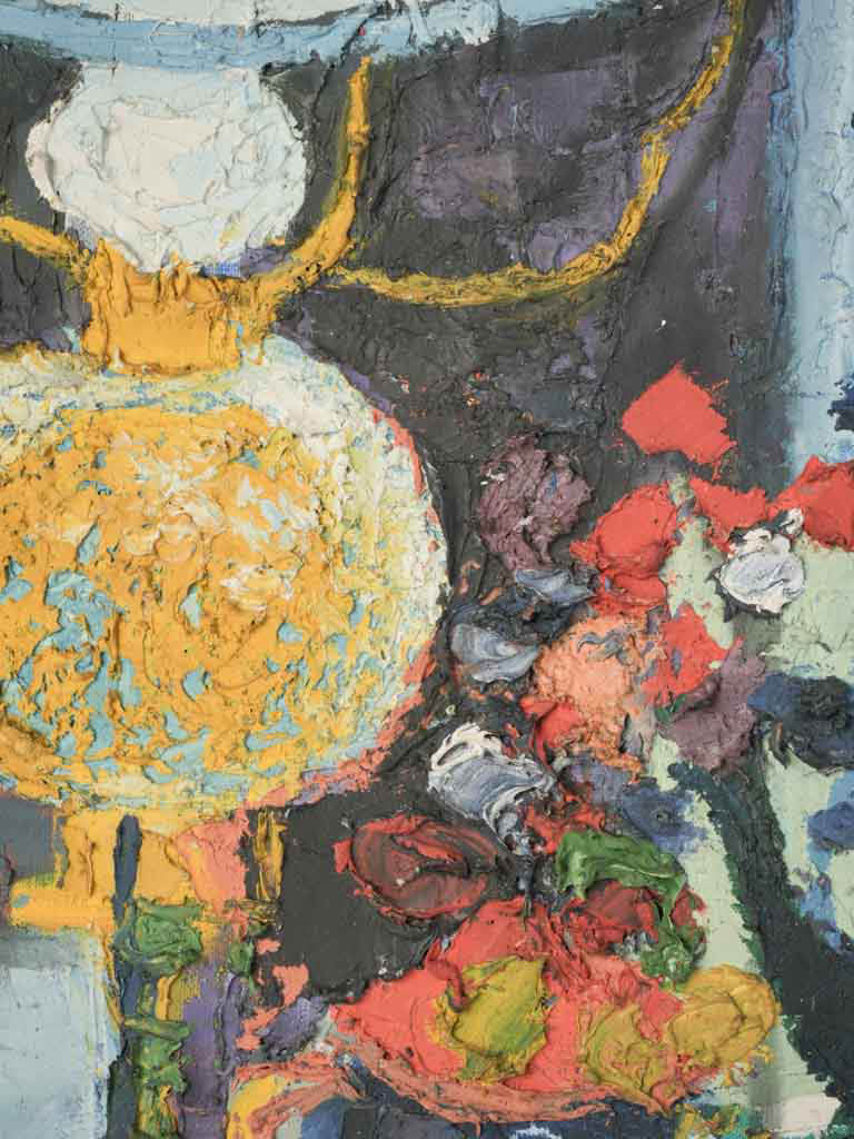 Multicolored impasto board art