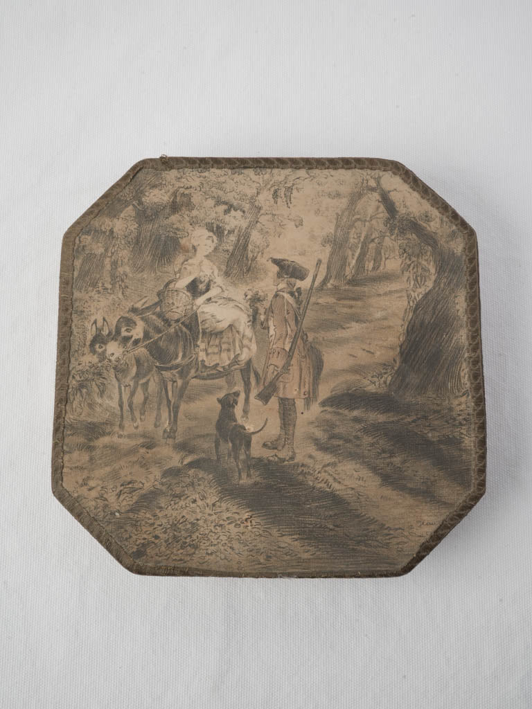 Elegant embroidered patina storage box  