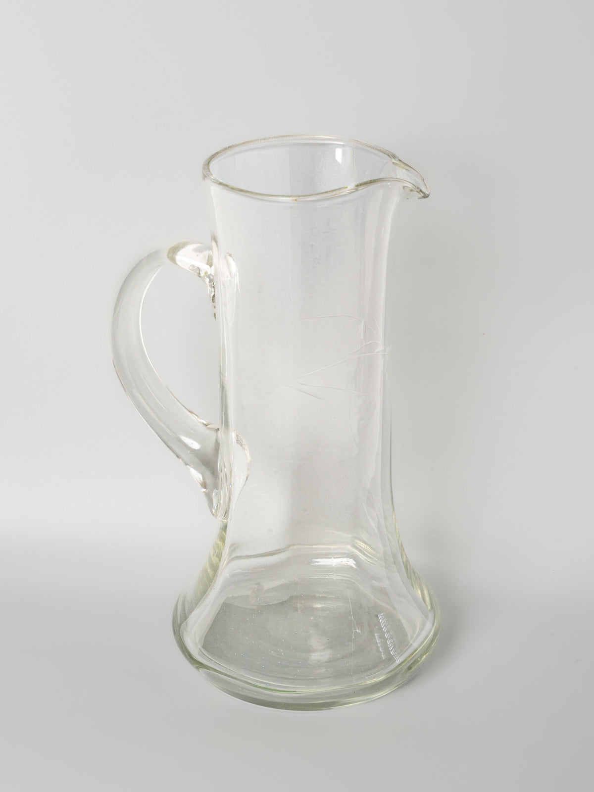 Antique French Blown Glass Cider Pitcher 11"