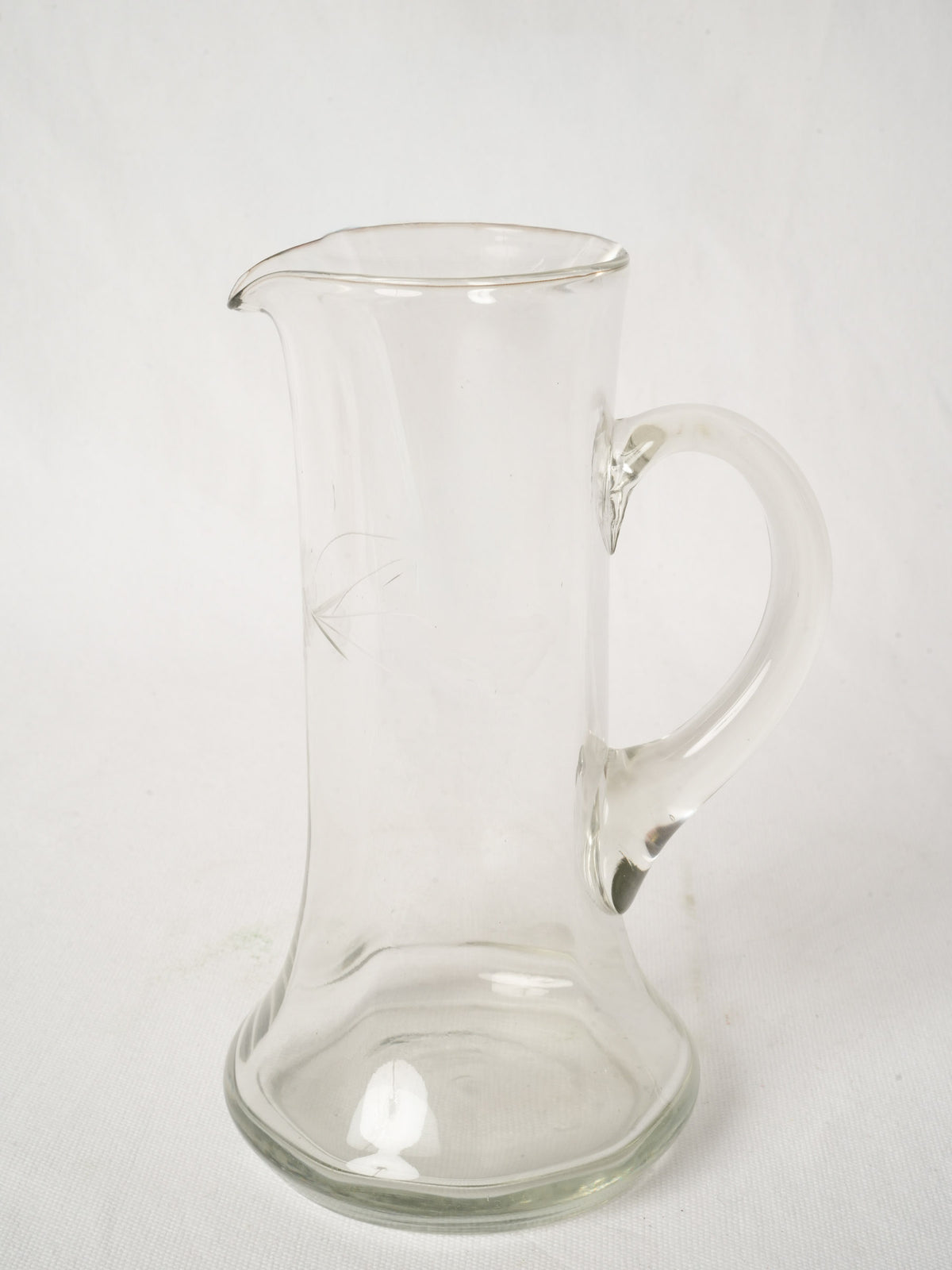 Antique French Blown Glass Cider Pitcher 11"