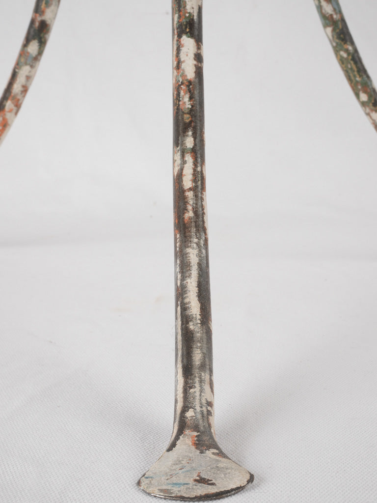 Antique French garden table w/ white patina