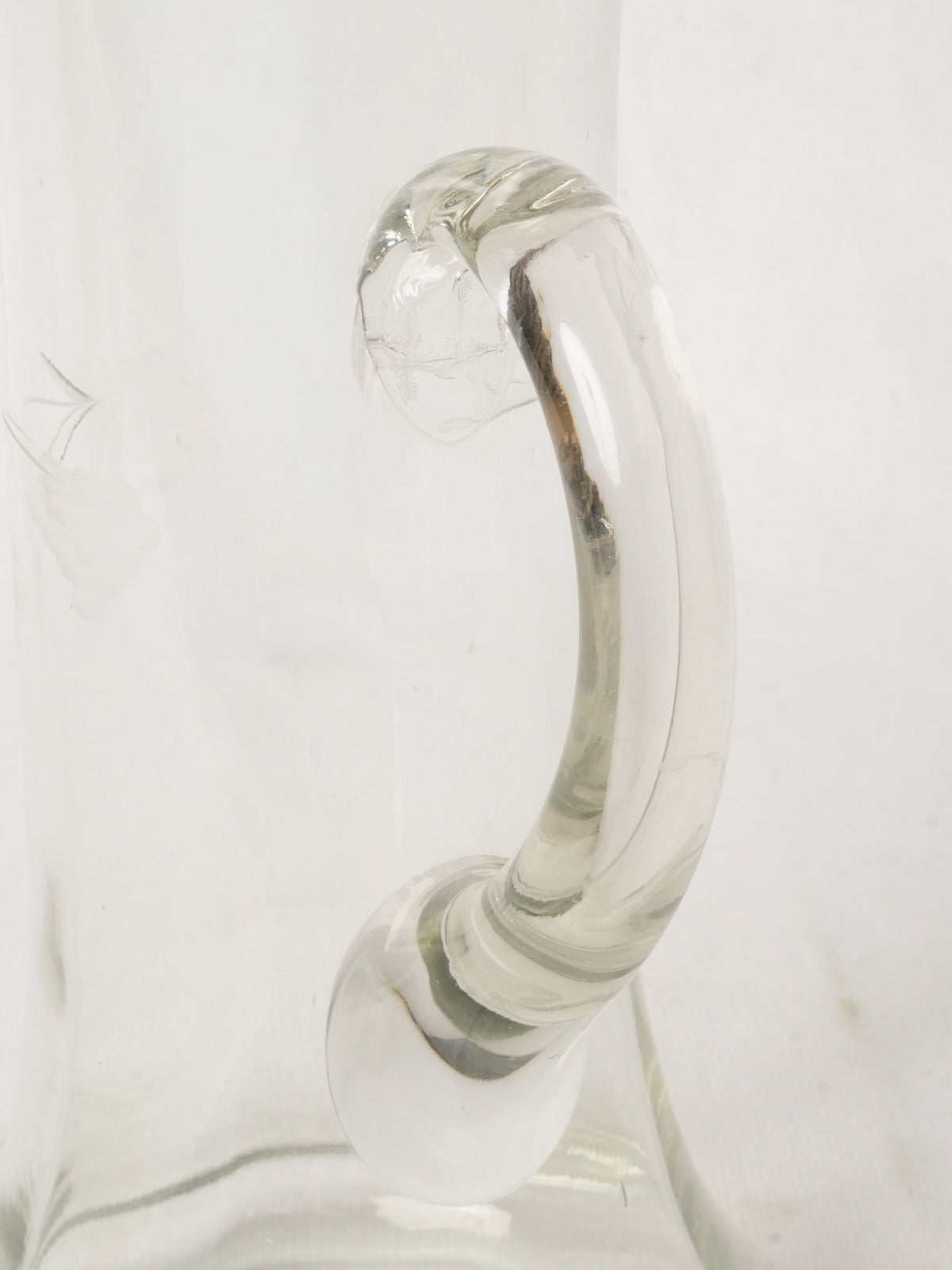 Antique French Blown Glass Cider Pitcher 11"