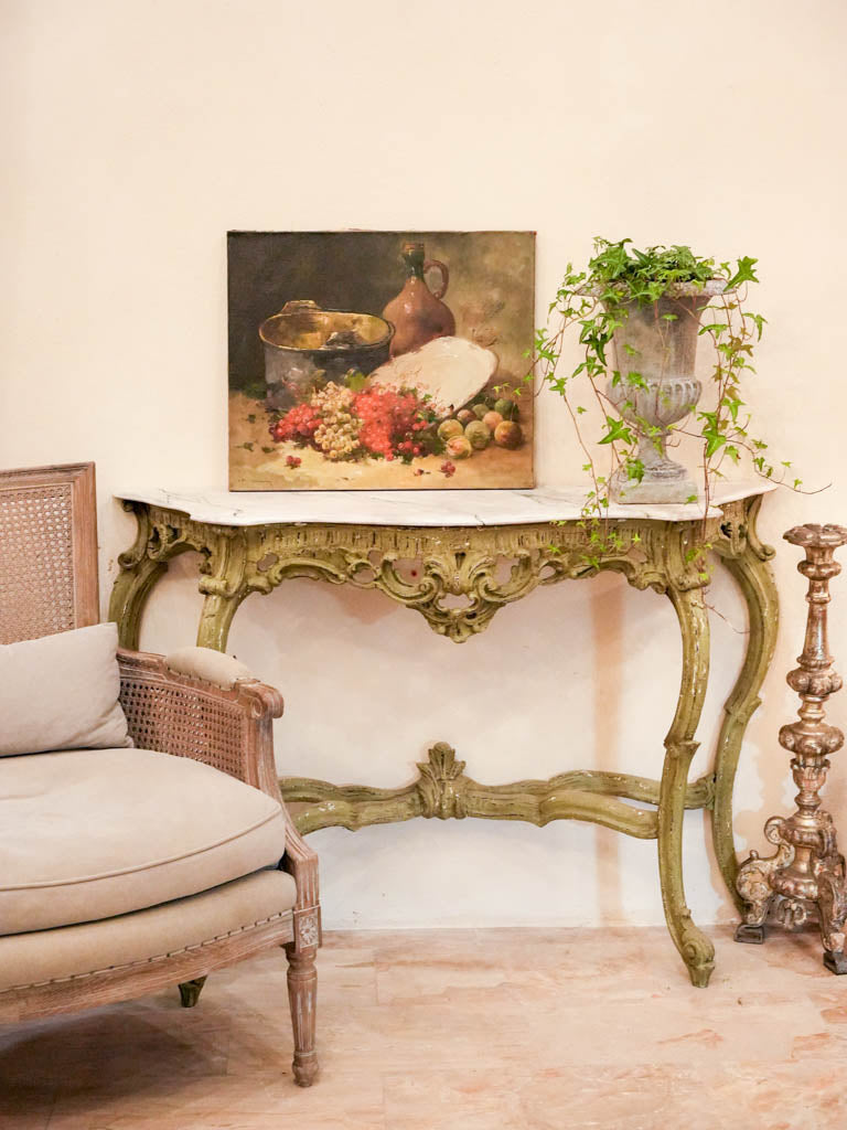 Antique oil canvas painting.