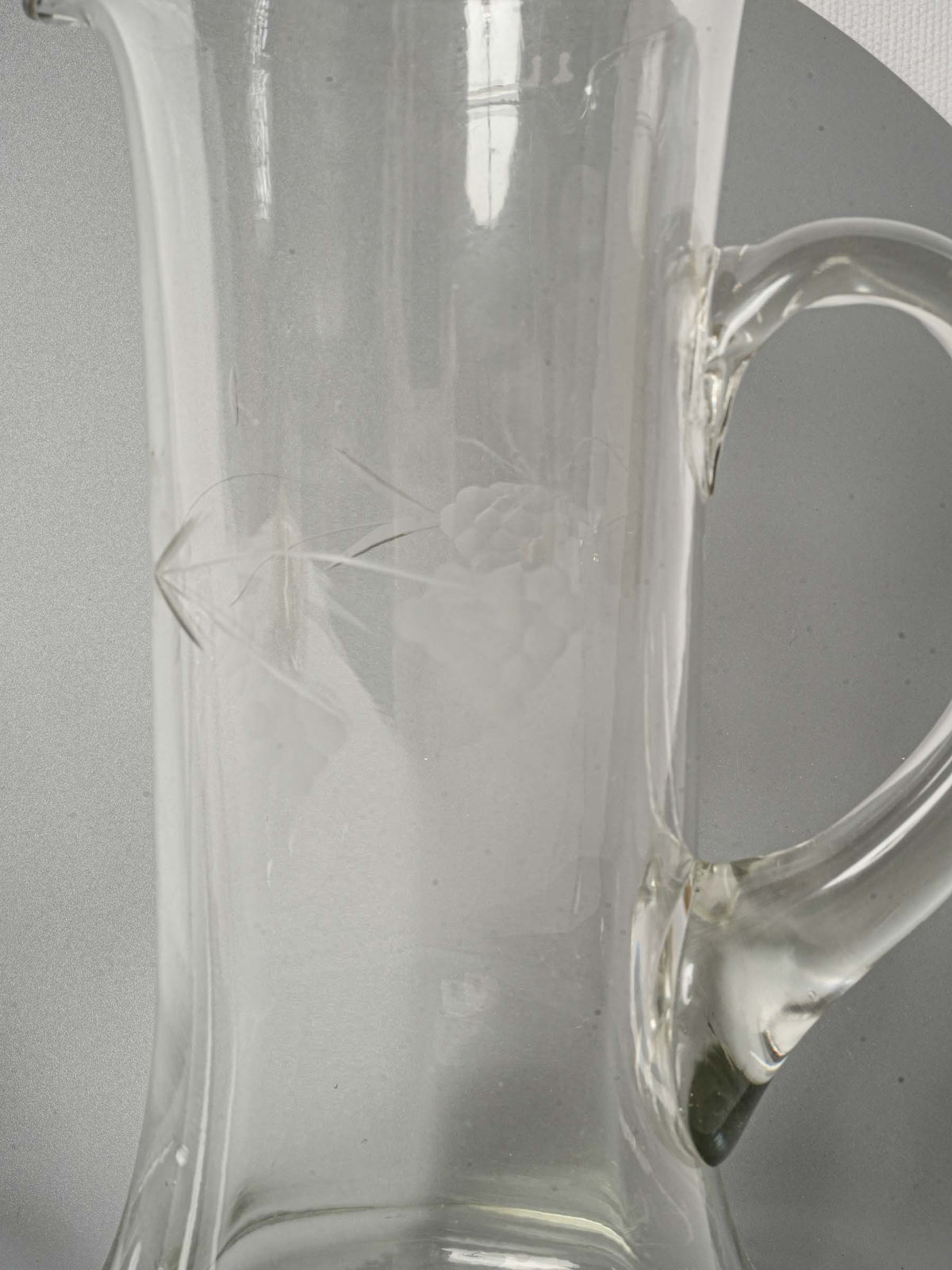 Antique French Blown Glass Cider Pitcher 11"