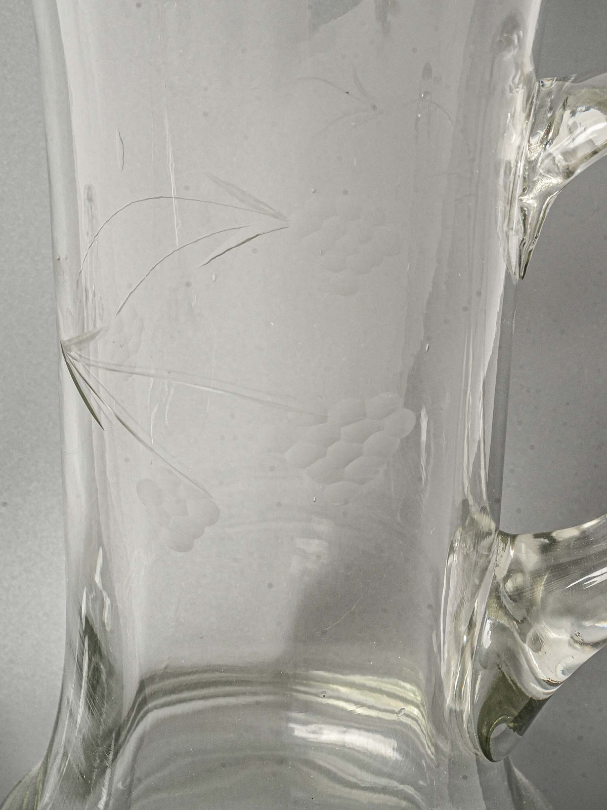 Antique French Blown Glass Cider Pitcher 11"