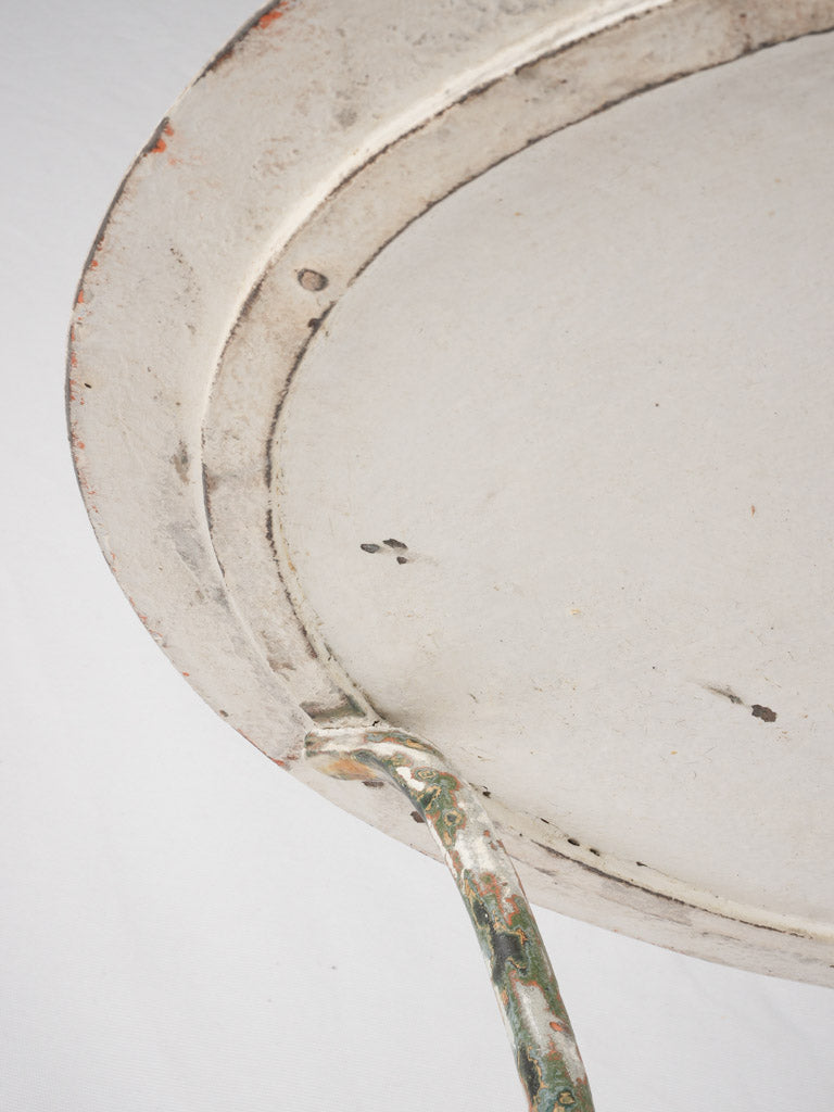 Antique French garden table w/ white patina