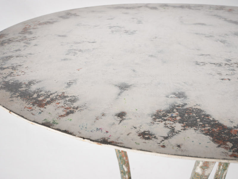 Antique French garden table w/ white patina