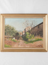 Vintage Provencal landscape painting 22¾" x 28¾"