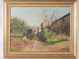 Vintage Provencal landscape painting 22¾" x 28¾"