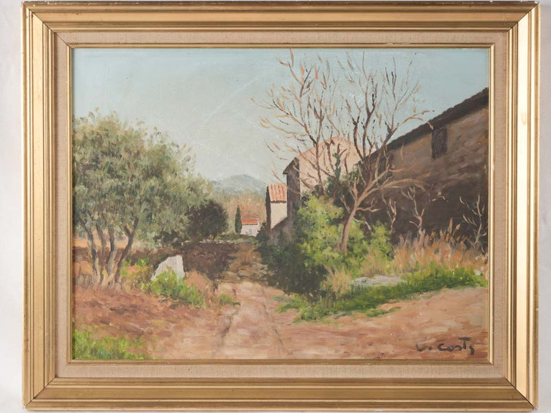 Vintage Provencal landscape painting 22¾" x 28¾"