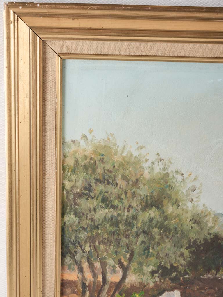 Vintage Provencal landscape painting 22¾" x 28¾"