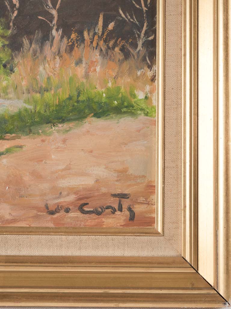 Vintage Provencal landscape painting 22¾" x 28¾"
