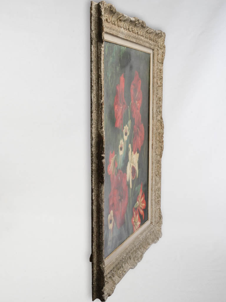 Textured colorful floral wall art