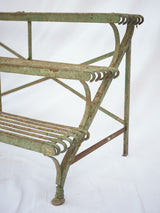 Rustic, green patina iron shelf