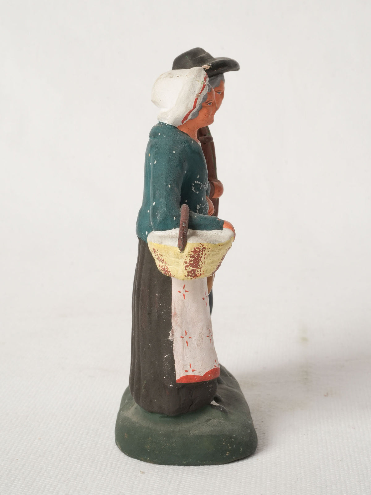 Vintage Terracotta Santon Couple from Provence 5"