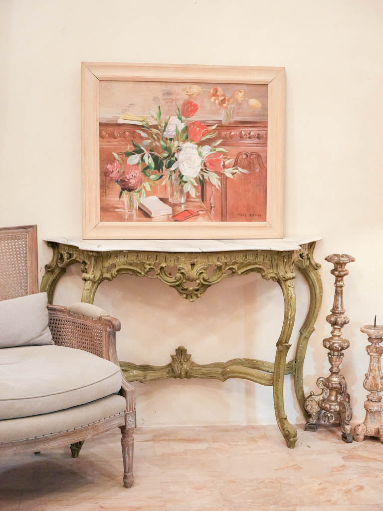 Antique floral artwork with roses