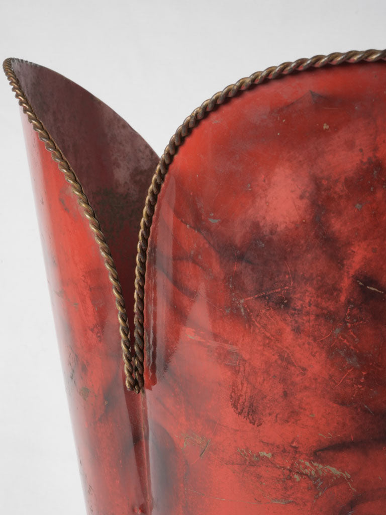 Parisian red twisted metal umbrella stand