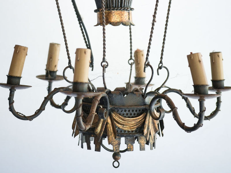 French charm hot air balloon iron chandelier