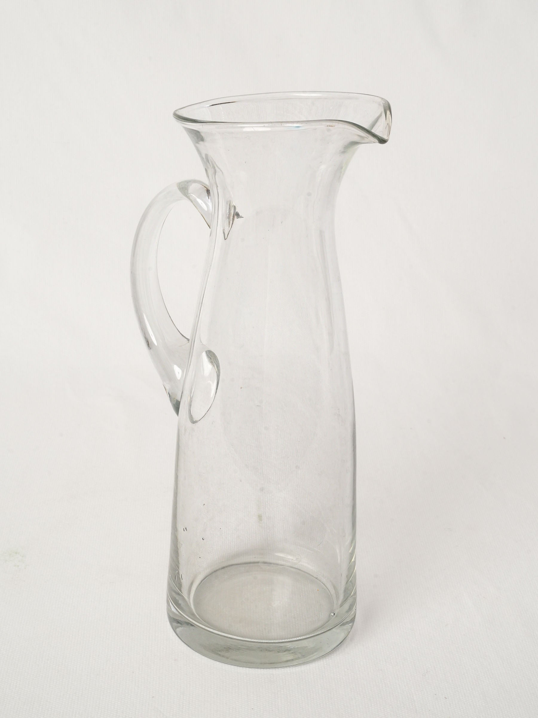 Antique French Blown Glass Cider Pitcher 11"