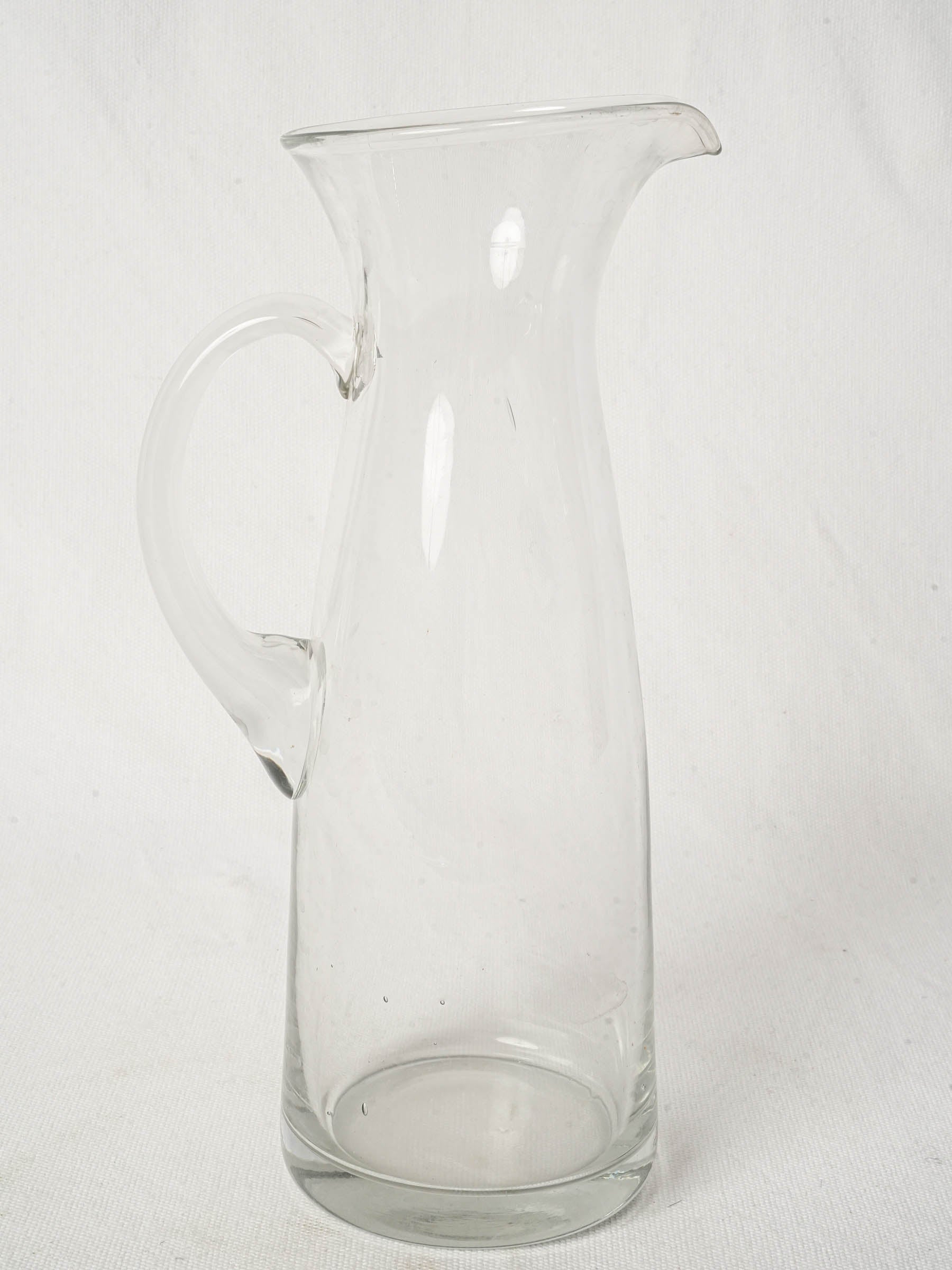 Antique French Blown Glass Cider Pitcher 11"