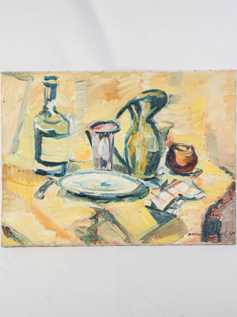 Vintage Provençal canvas painting  