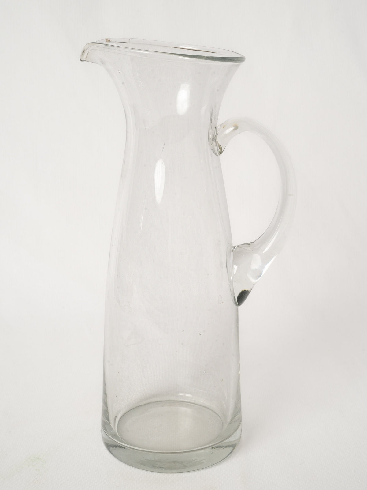 Antique French Blown Glass Cider Pitcher 11"