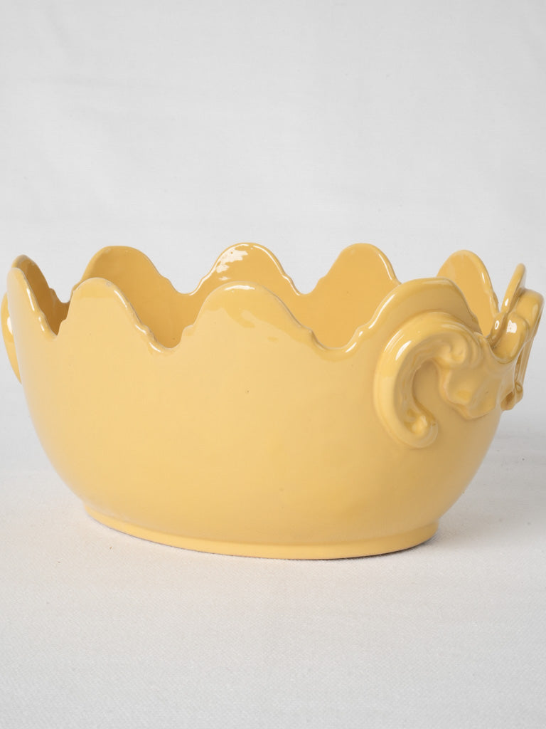 Vintage French glass cooler - Yellow
