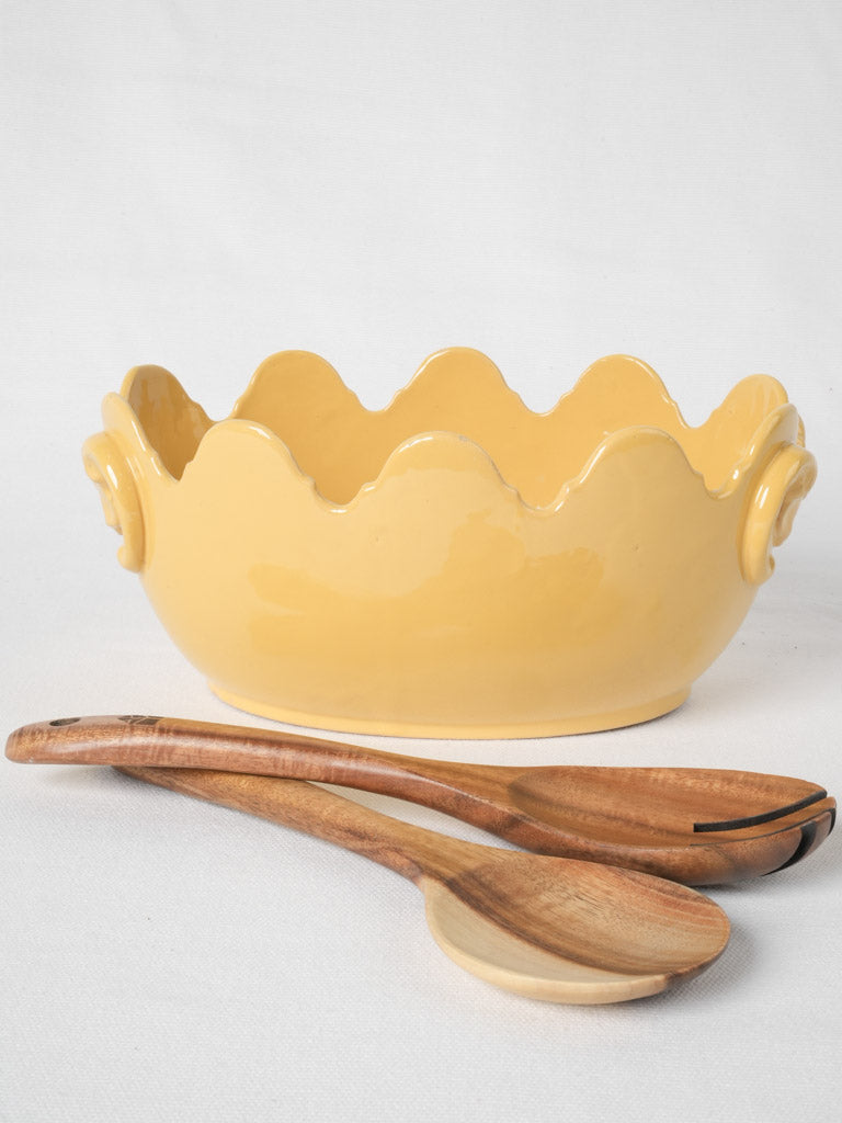 Rare earthenware glass cooler - Scalloped