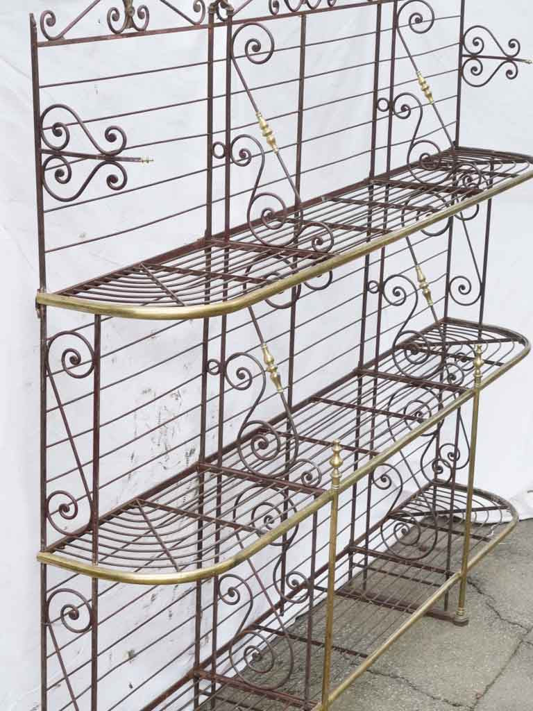 Vintage wrought iron display shelf