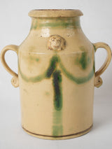 Antique French Ochre Glazed Milk Vessel