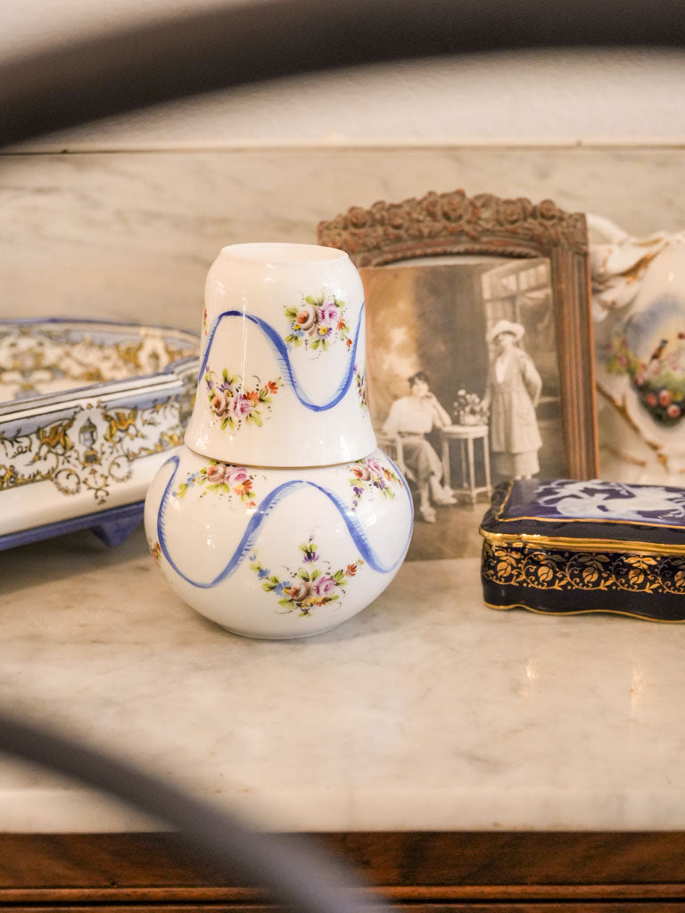 Refined French posy-decorated carafe  
