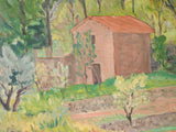 Vintage landscape painting - Provencal farmhouse 23¾" x 20½"